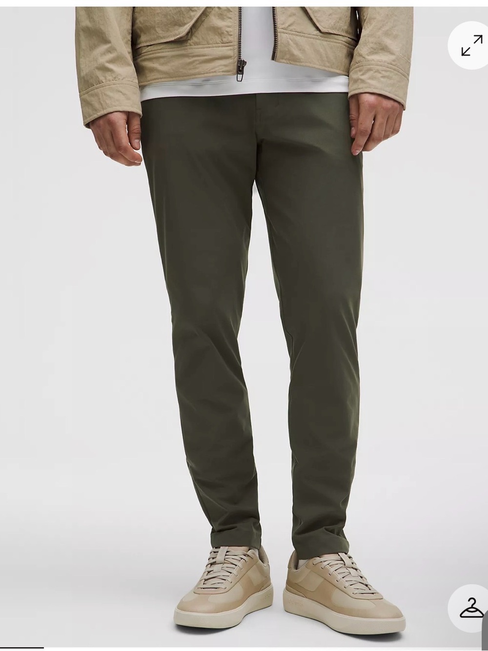 Lululemon Men’s ABC Slim Fit 5 pocket Pant, Dark Olive, size 42, 30”